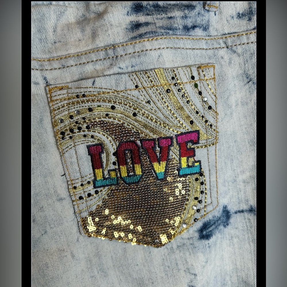 Vintage Coogi Australia Y2K Streetwear Sequin Acid Washed Jeans Size 18W - Picture 7 of 8